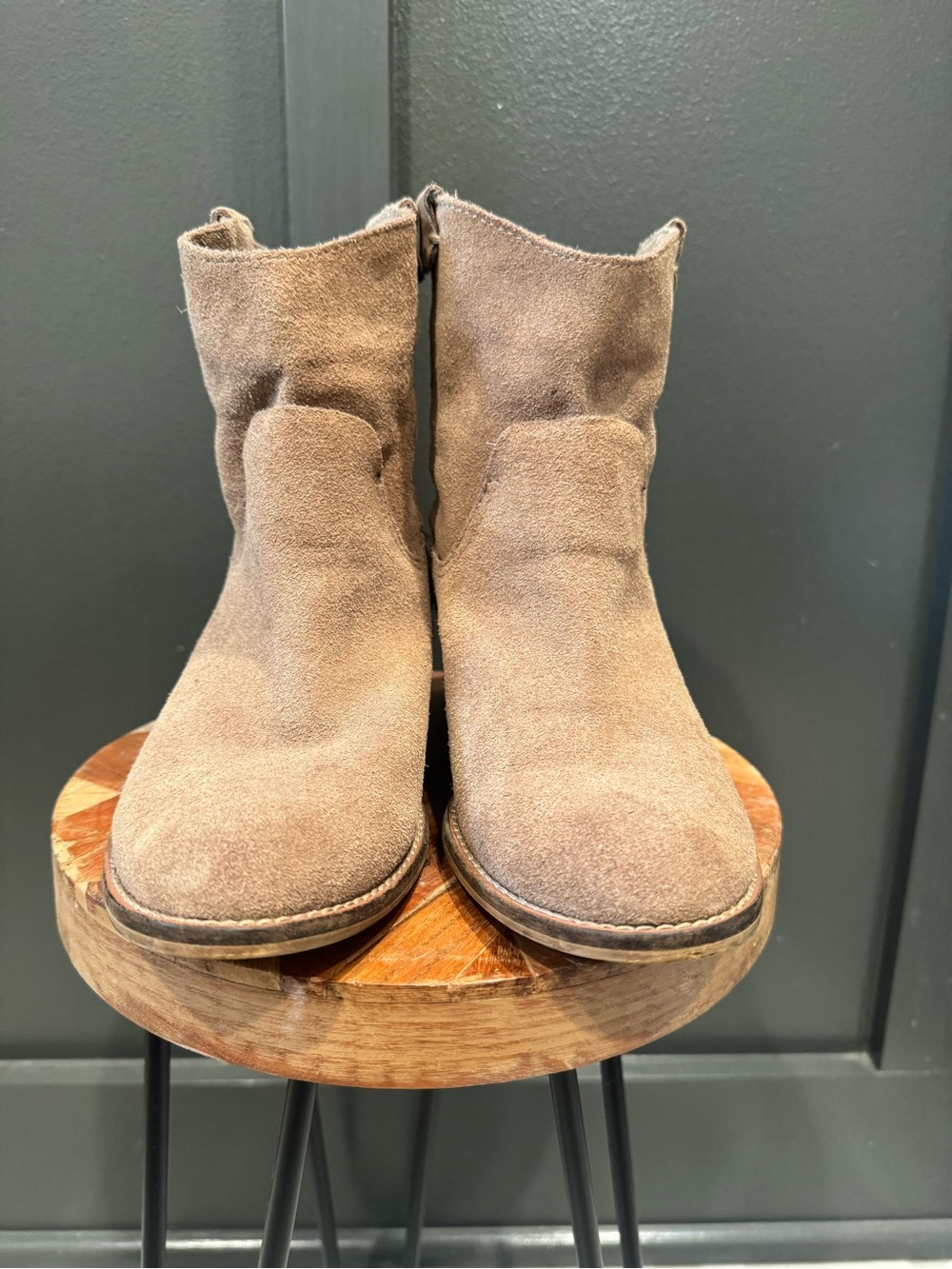 Dolce Vita Suede Ankle Bootie in Taupe - Women - Picture 5 of 7